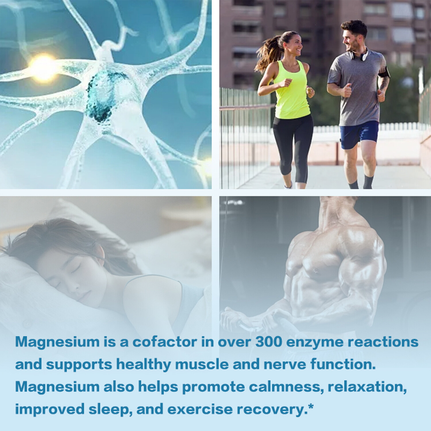 120pcs Magnesium Glycinate + Zinc – Brain & Heart Health,Stress & Anxiety Relief