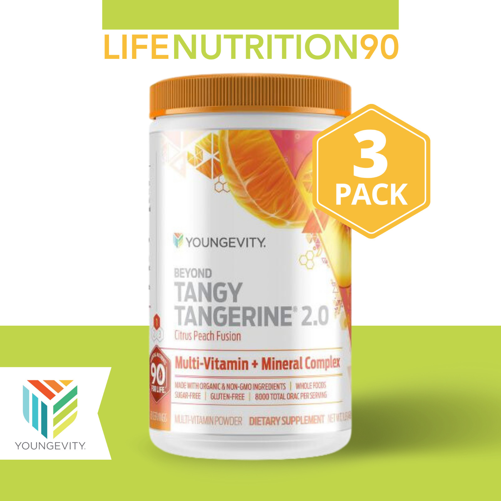 Youngevity Beyond Tangy Tangerine 2.0 Citrus Peach Fusion / 3 Pack
