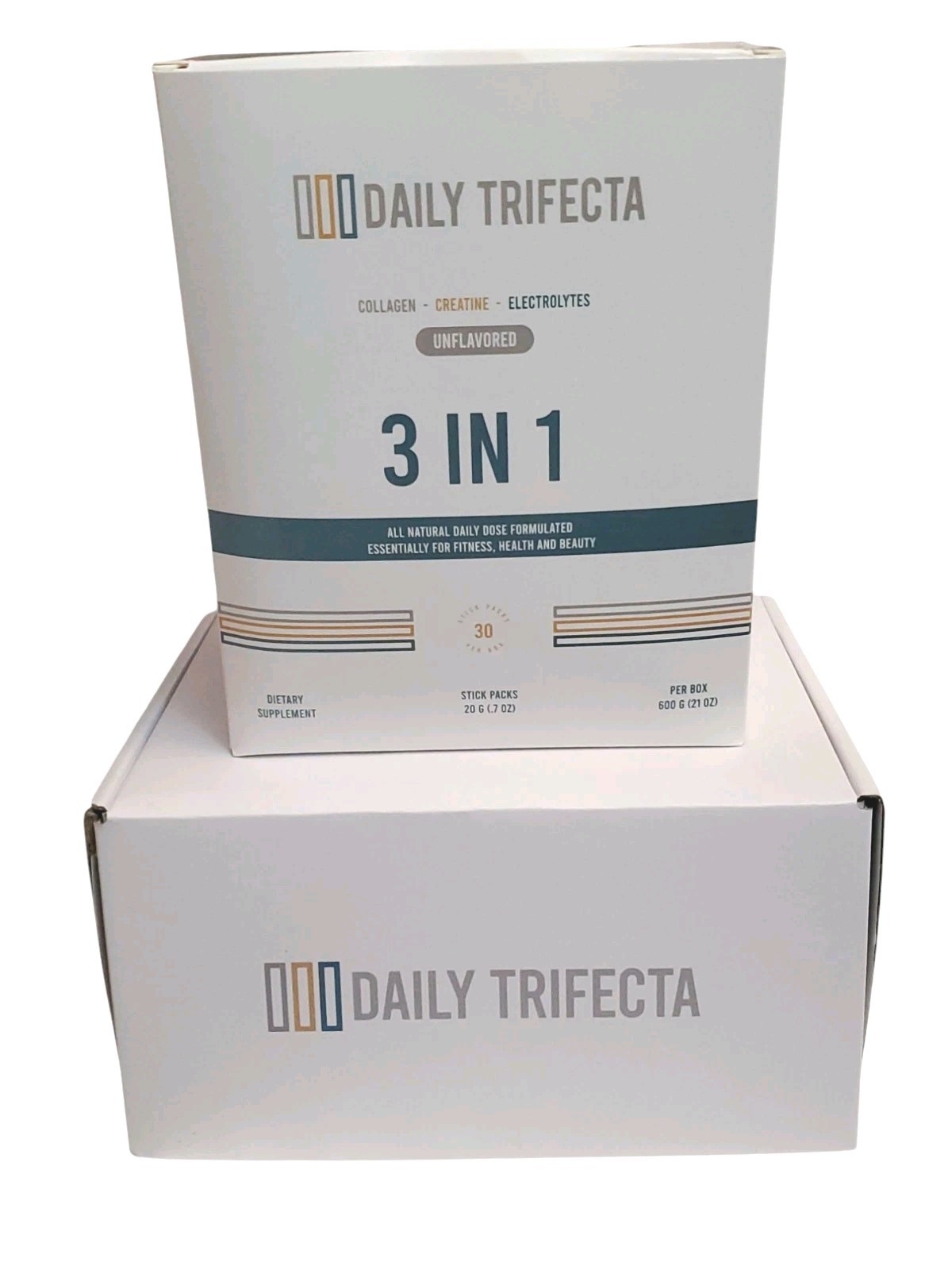 Daily Trifecta 3 In 1 Collagen Creatine Electrolytes 30 Stick Packs Unflavored