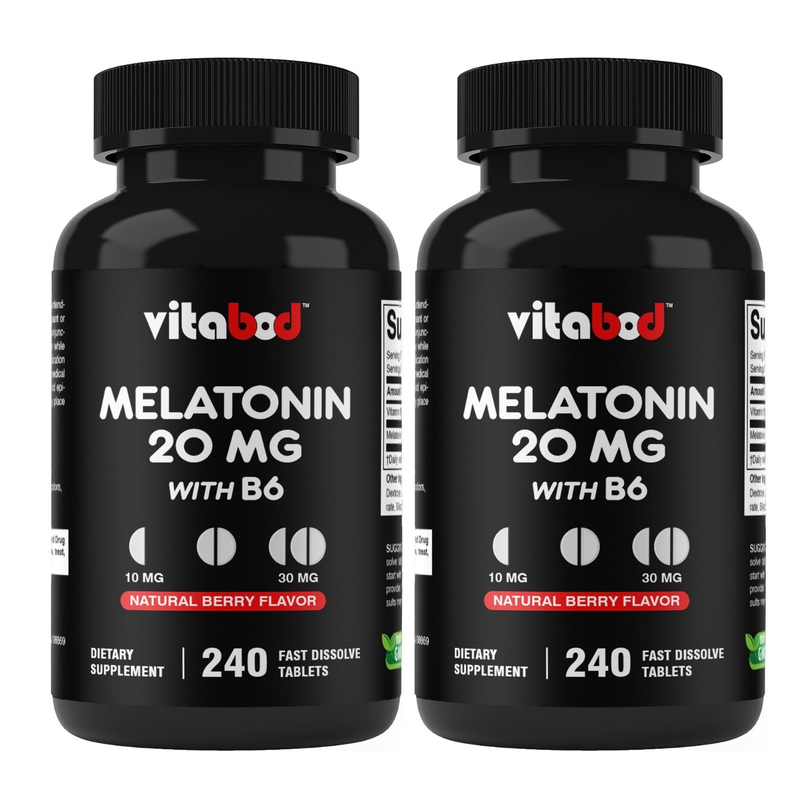 Melatonin 20mg Fast Dissolve Tablets – Drug-Free Sleep Aid, Vegetarian, Non-GMO,