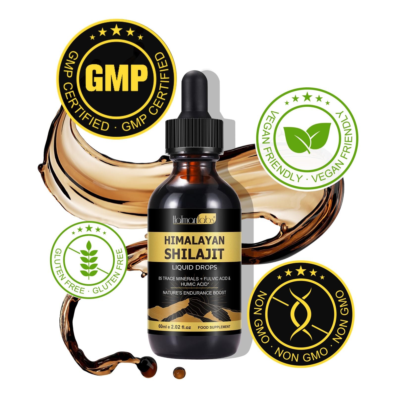 Shilajit Pure Himalayan Organic Resin Drop, 2.02 Fl Oz (Pack of 1)