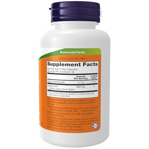 Slippery Elm, 100 Caps 400 mg 100 Count (Pack of 1)