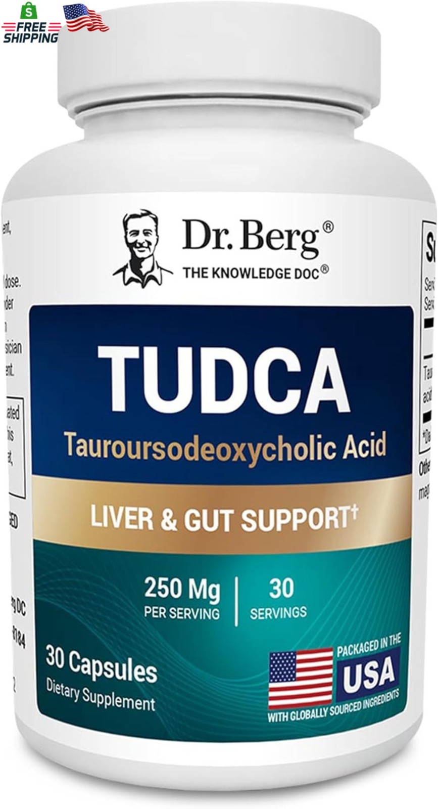 Dr. Berg TUDCA Supplement (Tauroursodeoxycholic Acid) – strong Formula for Liv