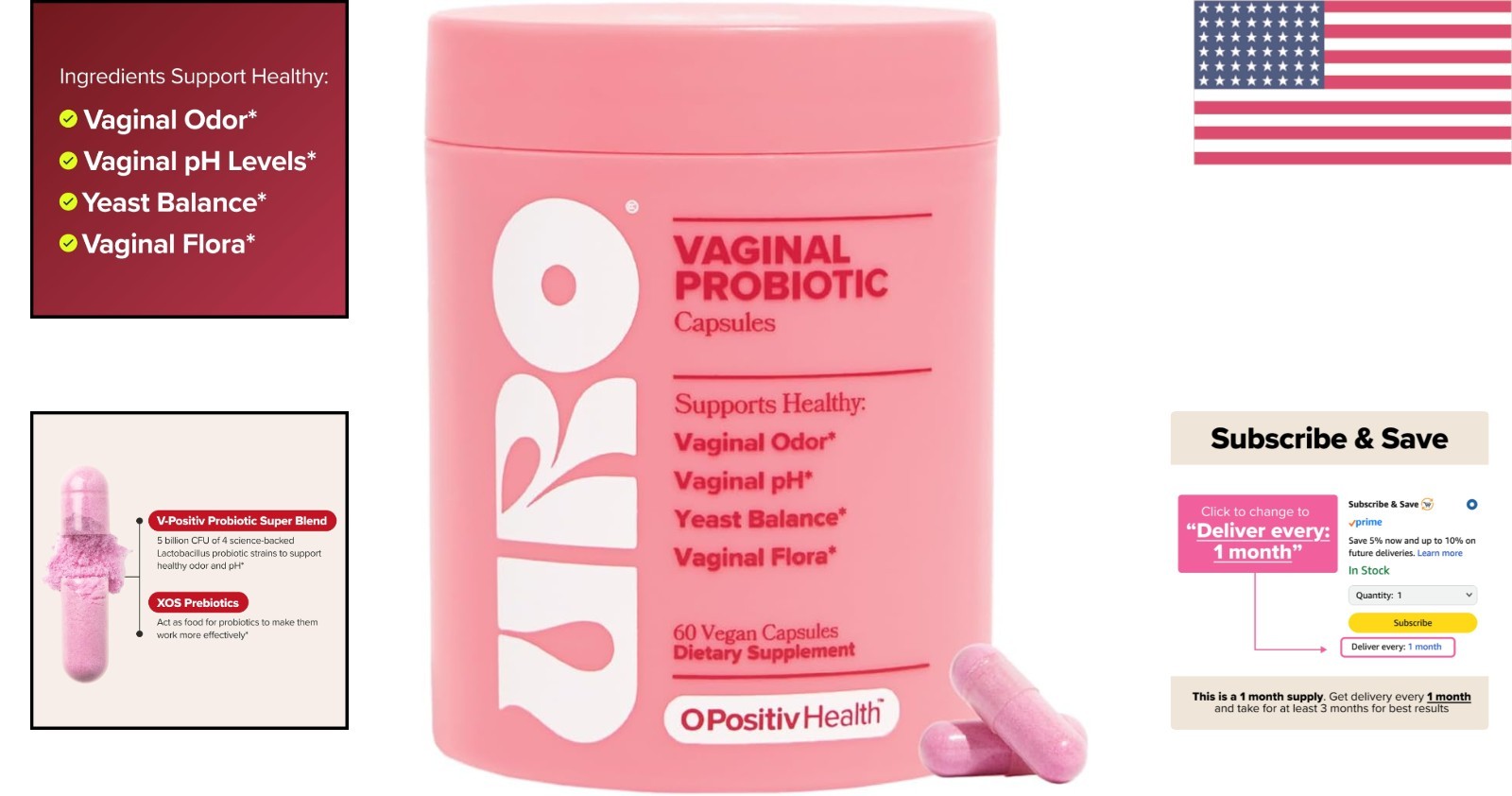 Natural Vaginal Probiotics – 60 Capsules for Optimal pH Balance & Flora Health