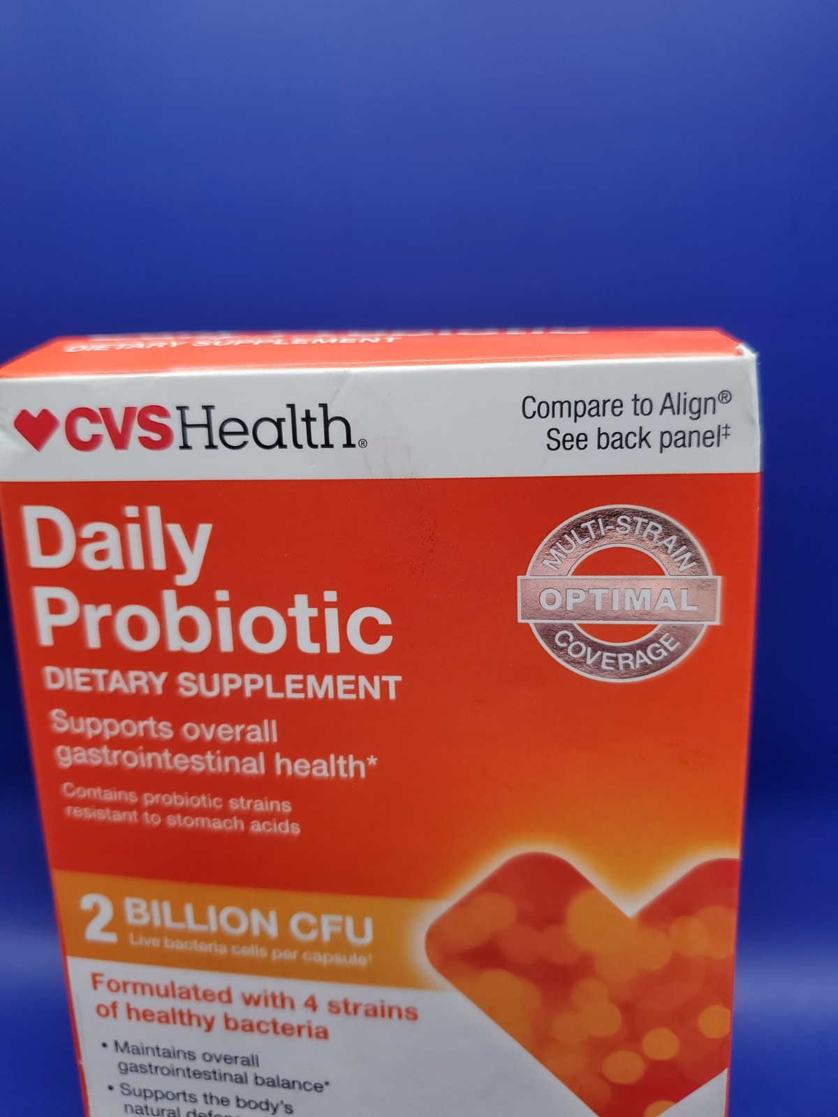 CVS Daily Probiotic 2 Billion CFU 50 Vegetable Capsules “Compare To Align” 04/27