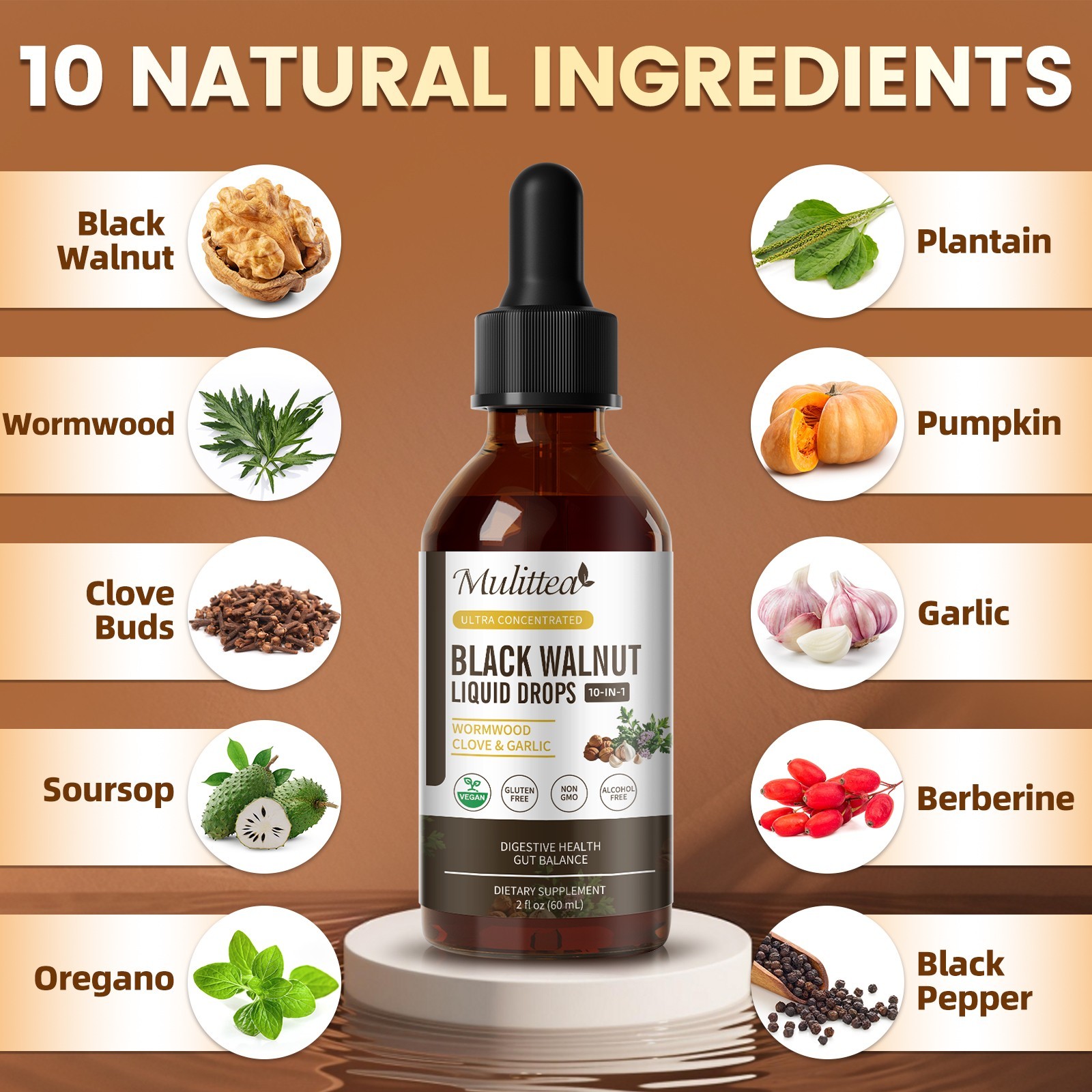 Parasite Cleanse Parasite Detox Tincture Wormwood, Black Walnut Hull, Clove 60ml