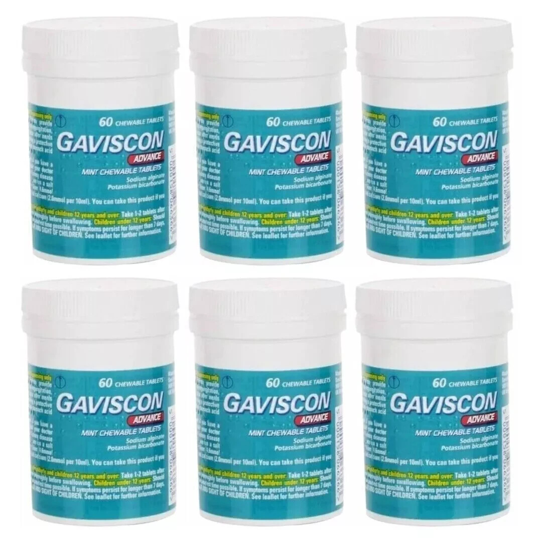 Gav-iscon Advance Chewable Mint Tablet 60ct – 6 PACK