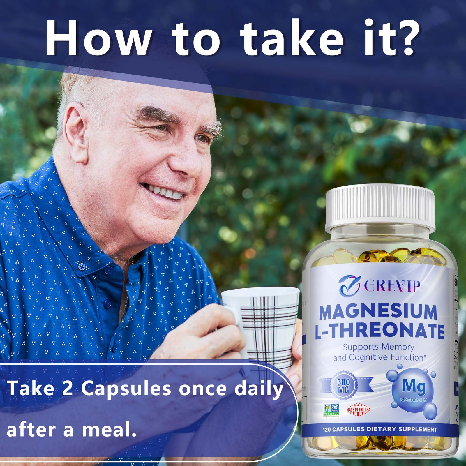 Magnesium L-threonate- Support Focus, Improved Sleep, Mood & Cognitive Abilities
