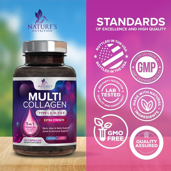 Collgen hydrolyzed Peptide 120 capsules Hair Skin Nails Wrinkles Capsules