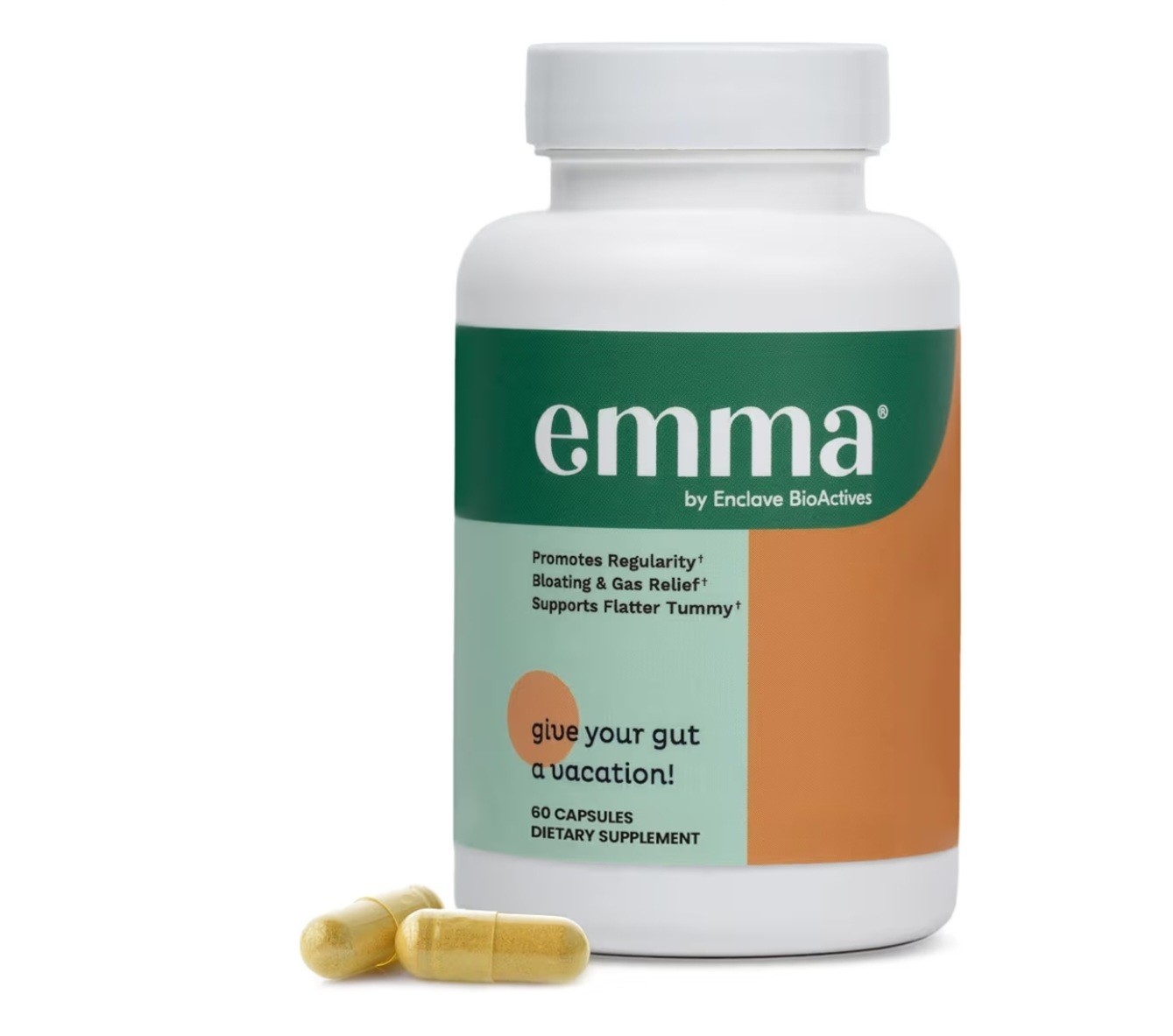 Emma Gut Health Doctors Endorsed Supplement.60 Capsules Relief from Gas/Bloating