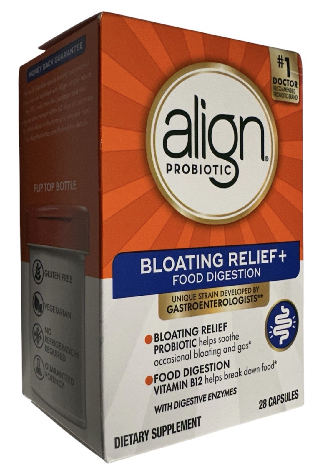 Align Probiotic Bloating Relief & Food Digestion 28 Capsules Exp02/2027+ New!