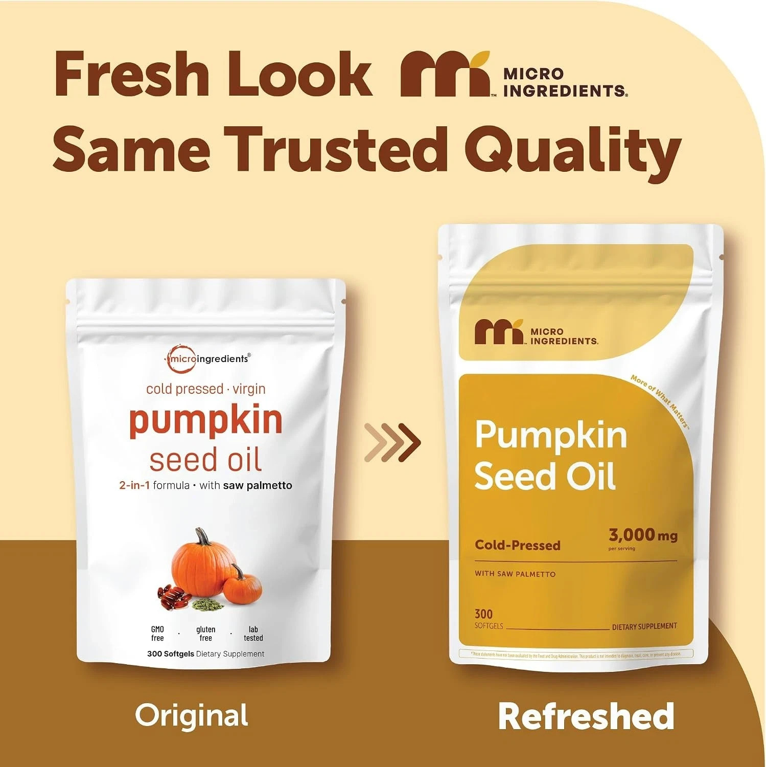 Micro Ingredients Cold Pressed Pumpkin Seed Oil 3000mg Saw Palmetto 300 Softgels