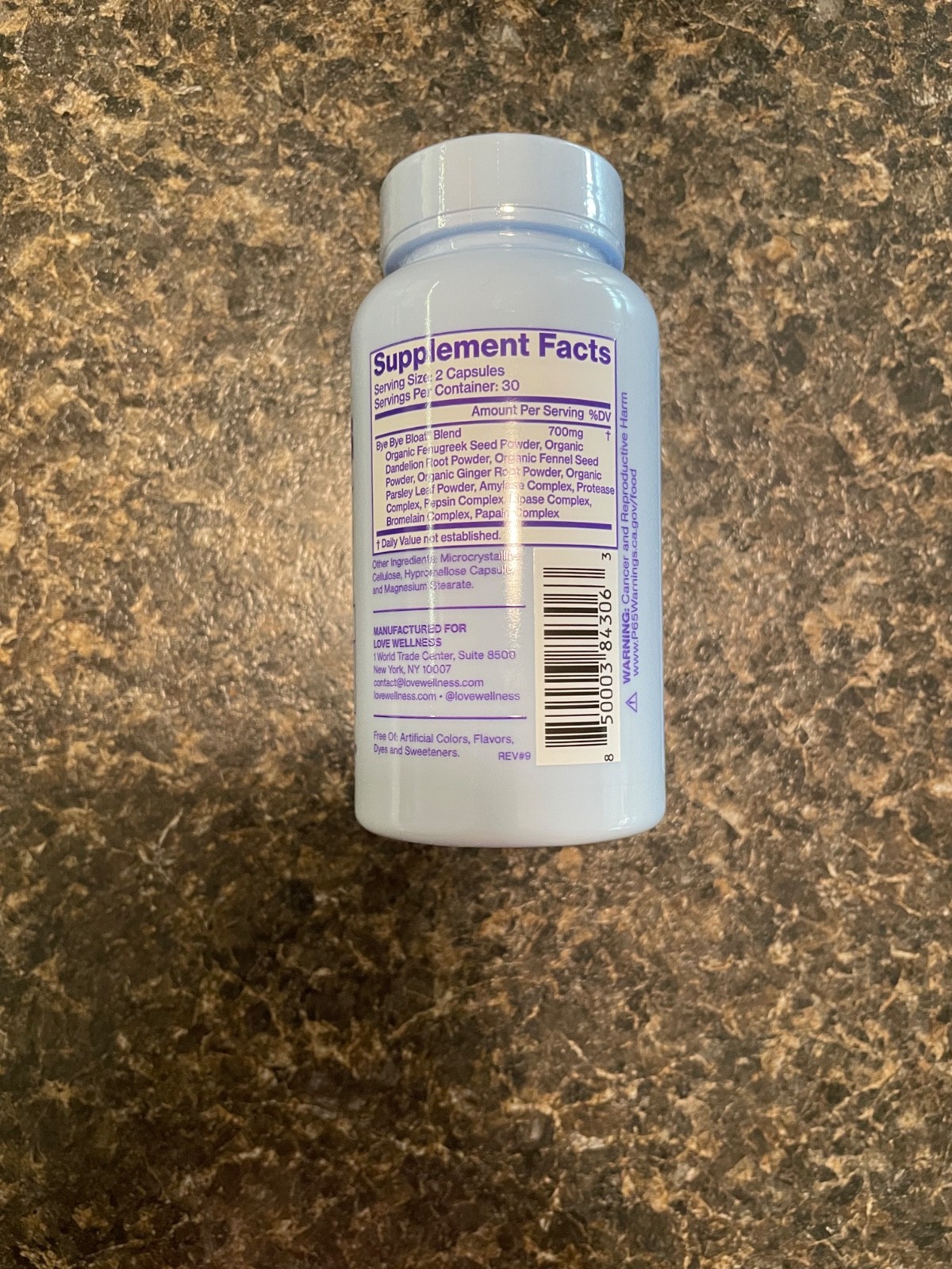 Love Wellness Bye Bye Bloat Digestive Enzymes Bloating Relief Exp 10/26