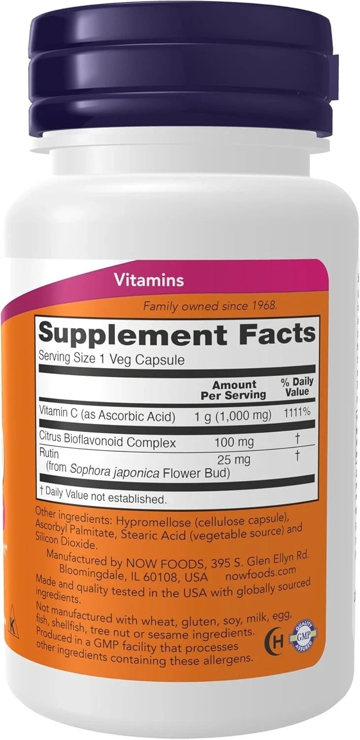 NOW Foods Supplements, Vitamin C-1,000 with 100 mg of Bioflavonoids, Antioxidant