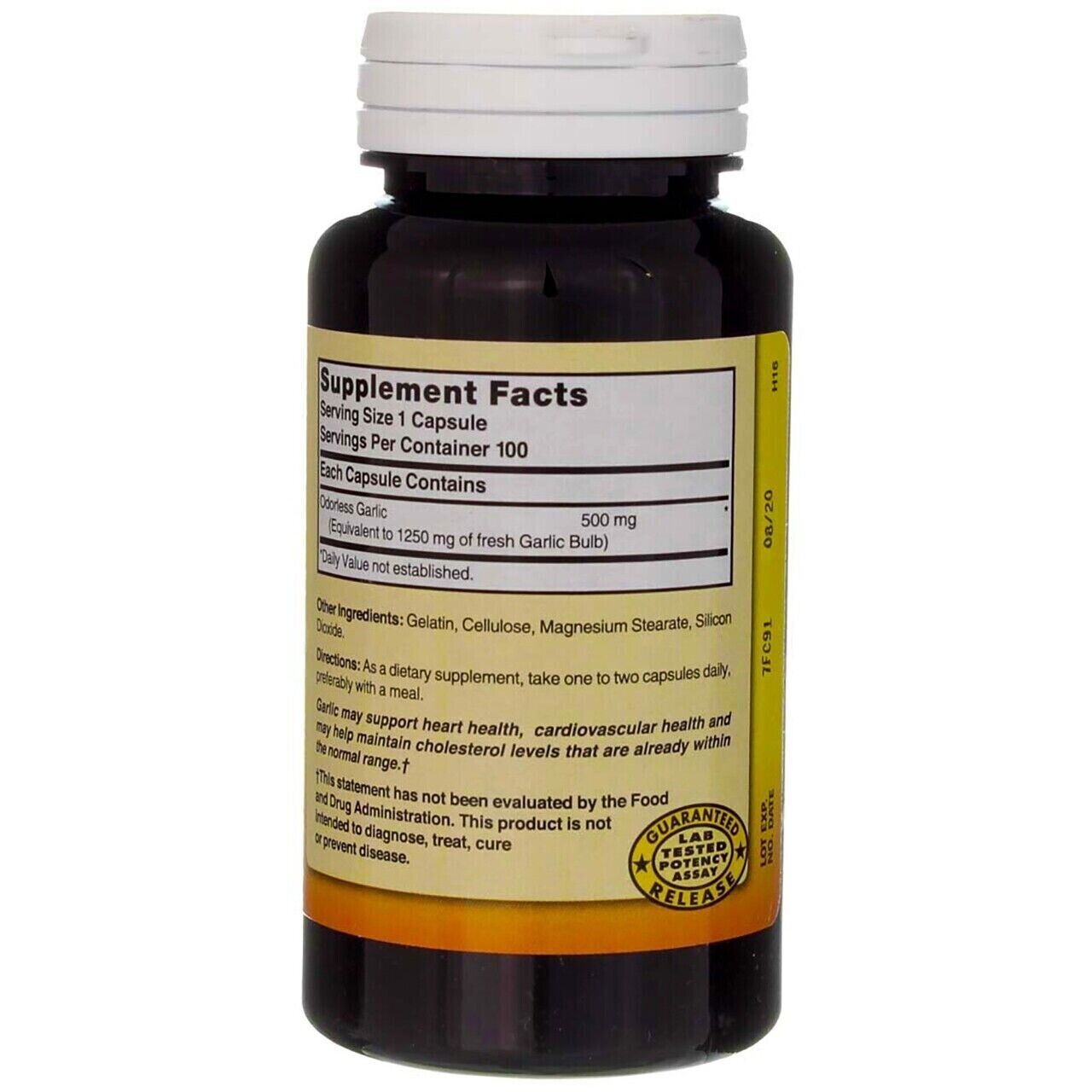 Nature’s Blend Odorless Garlic Capsules 1250 mg 100 Ct
