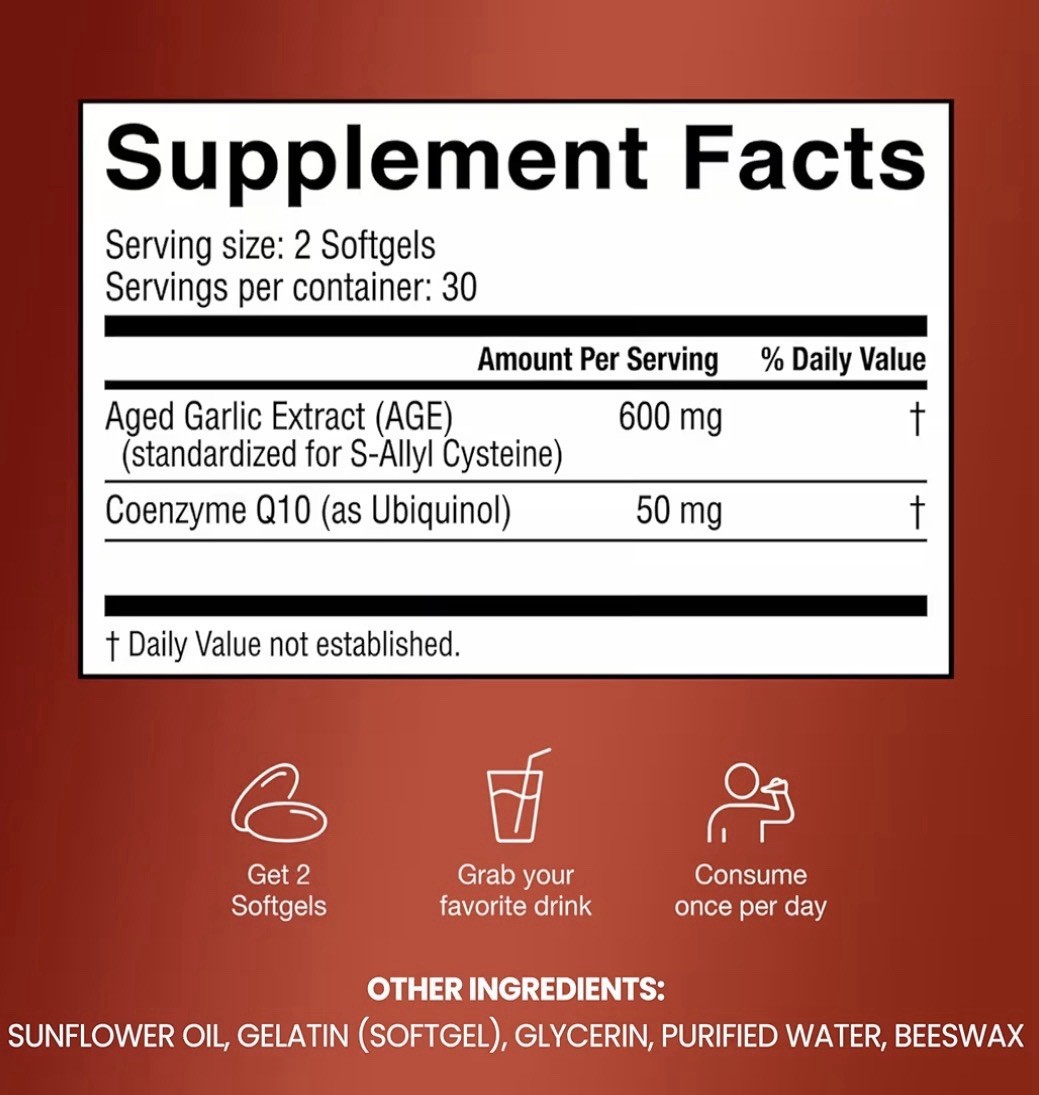 Resilia Garlic Extract 600mg Softgels (60 Count) – Odorless Aged Garlic Extra…