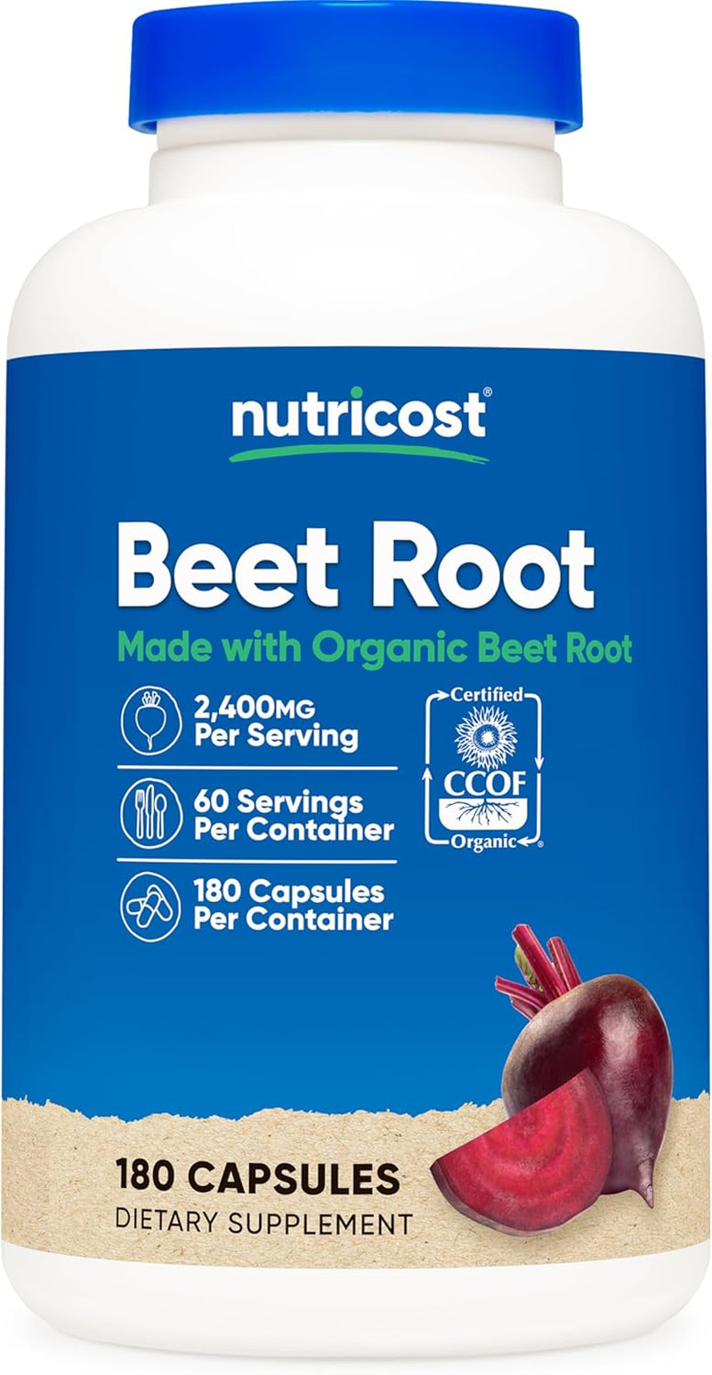 Beet Root 2400Mg 180 Capsules – CCOF Certified Made with Organic Beet Root Sup