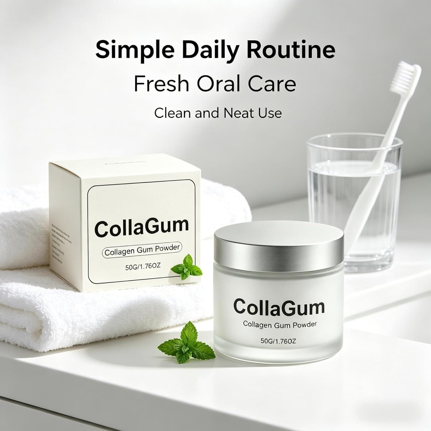 Collagen Tooth Powder for Daily Oral Care, Fine Powder Texture, 50g