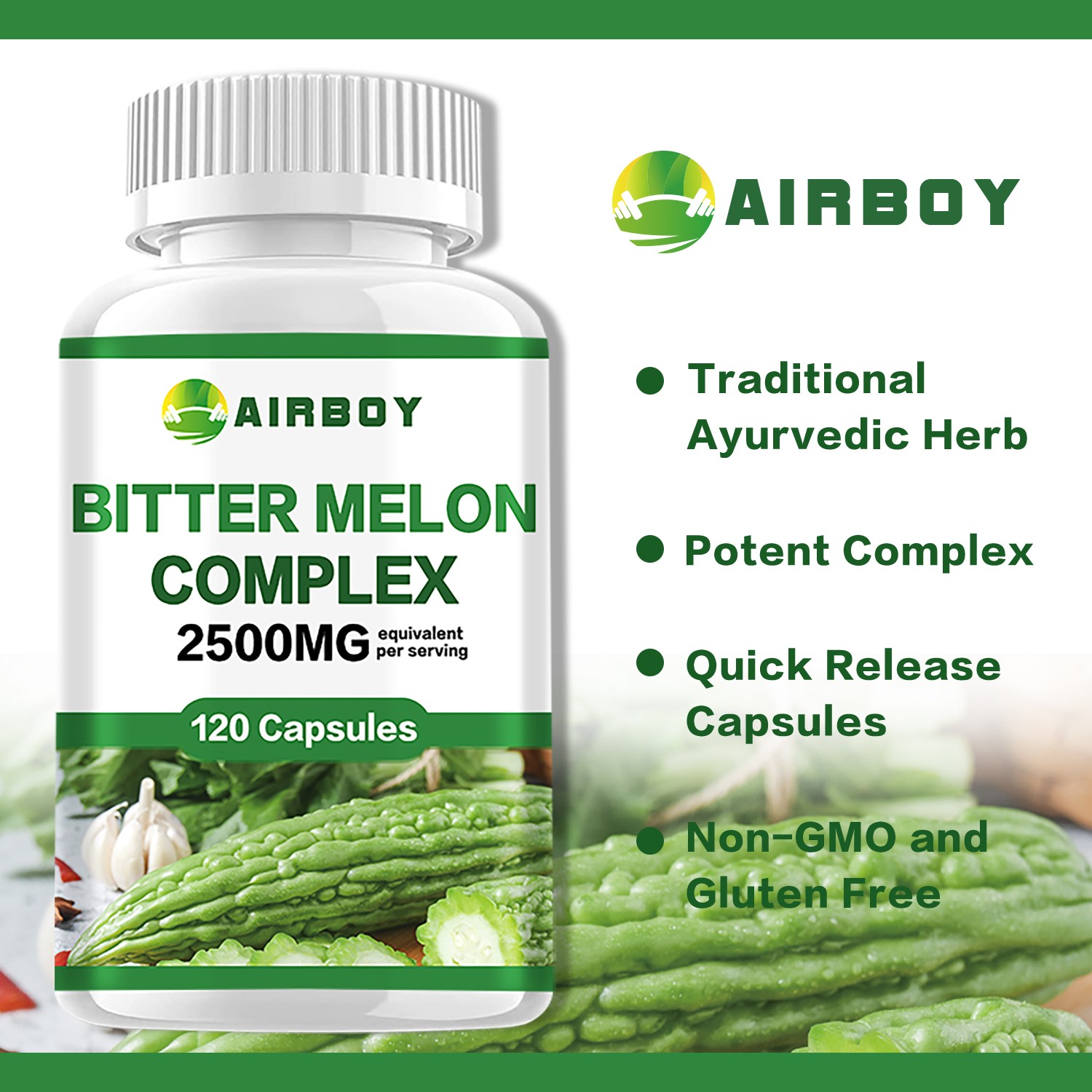 Bitter Melon Complex 2500mg -Reduces Blood Sugar, Weight Loss, Enhances Immunity