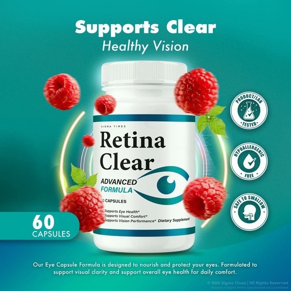 Retina Clear Pills for Men and Women Eye Health Support, RetinaClear 60 Capsules