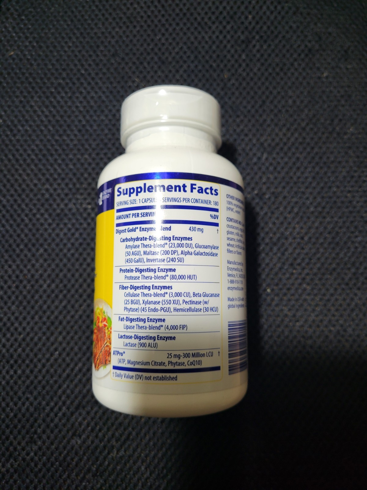 Enzymedica Digest Gold With ATPro Digestive Enzyme 180 Caps Exp. 11/26 Fast Ship