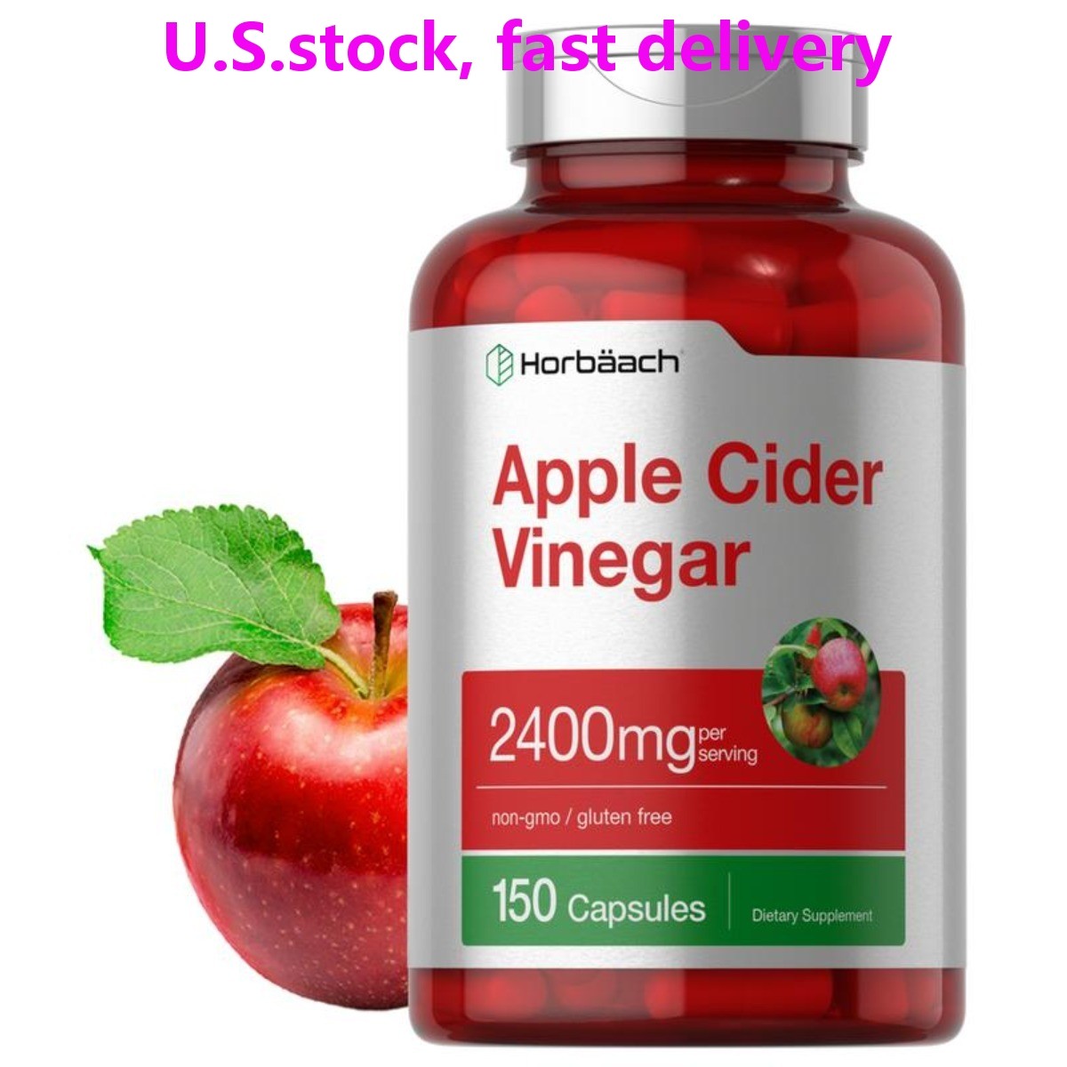 Horbaach Apple Cider Vinegar Capsules | Non-GMO Gluten Free Digestive Support