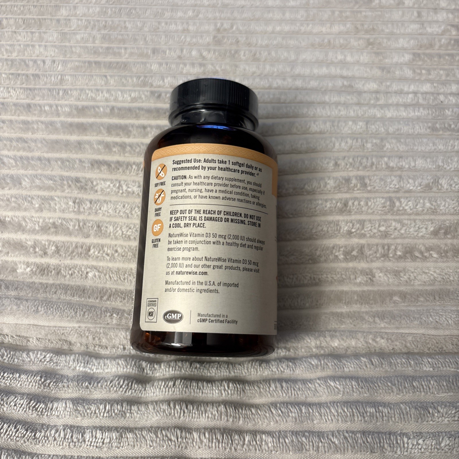 Naturewise Vitamin D3 5000 IU Softgels – 360 Count Exp 04/2028 NEW