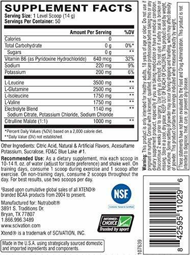 Scivation XTEND Original 7g BCAA | 50 Servings | Blue Raspberry Ice – CLUMPY