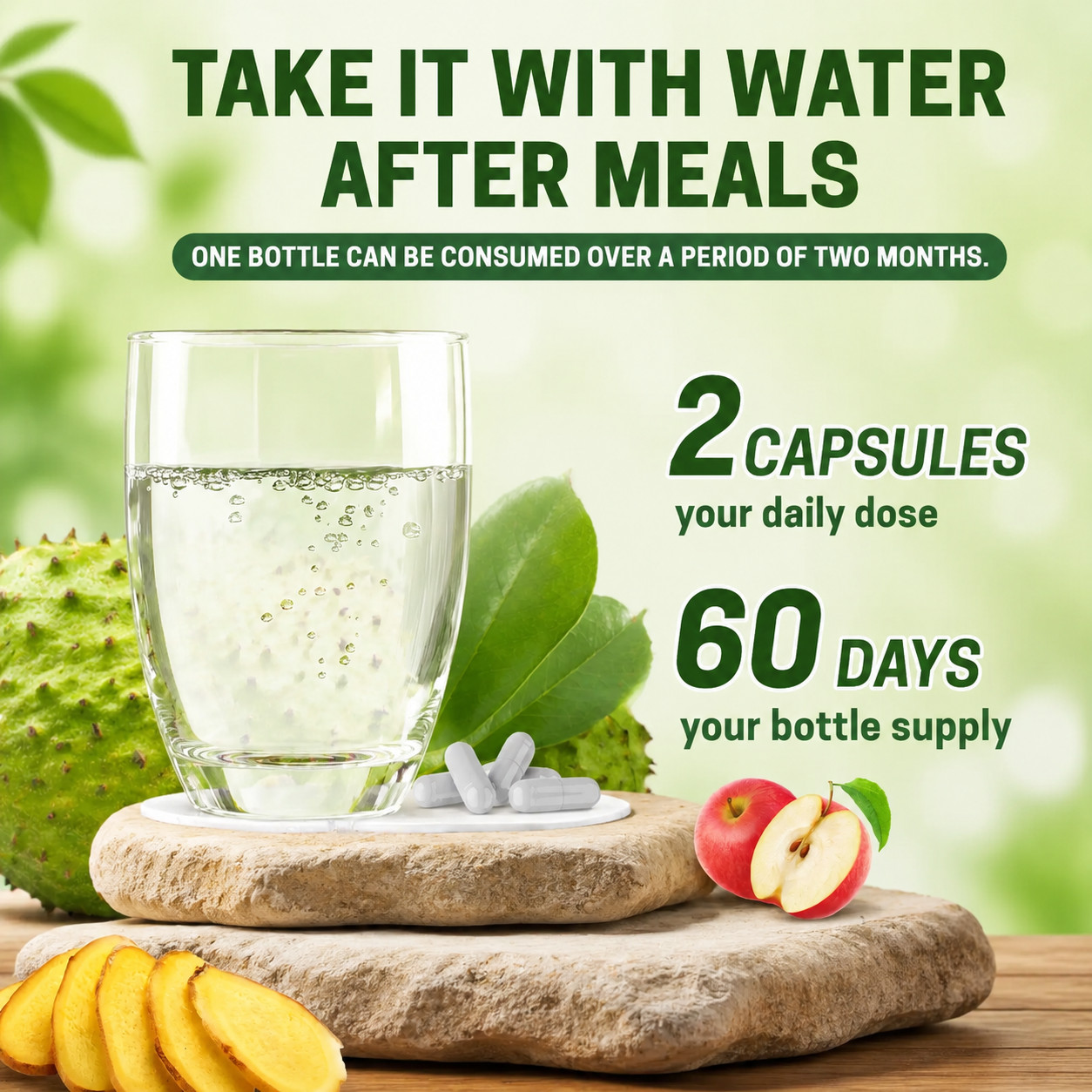 24 in 1 Soursop Complex Capsules Antioxidant Whole Body Wellness 60 Day Supply
