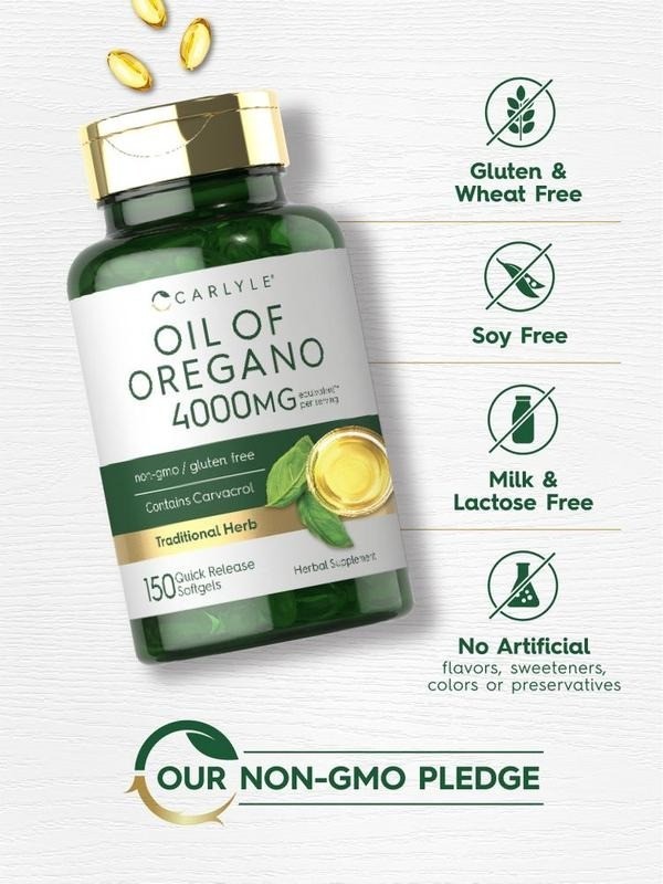 Oil of Oregano 400mg Softgels Carvacrol Immune Support Gluten Free 150ct