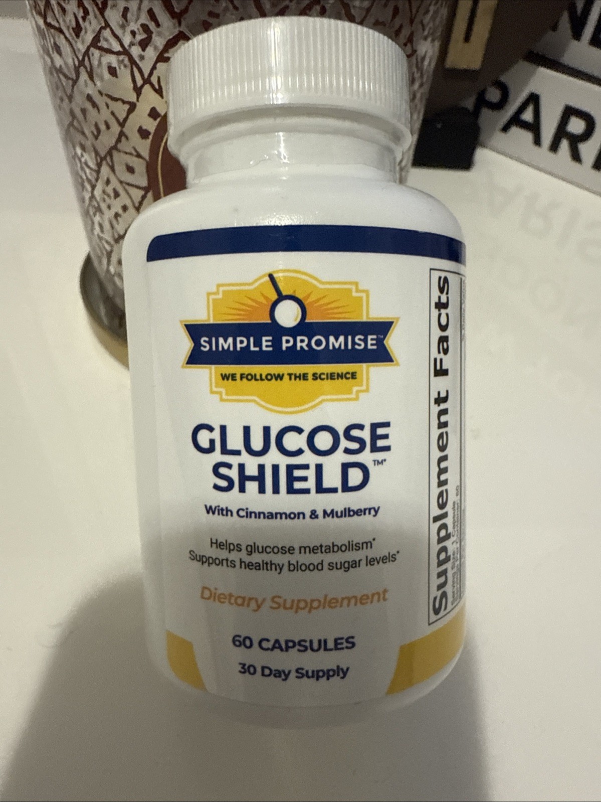 Simple Promise GLUCOSE SHIELD (60 Caps), with Cinnamon & Mulberry – Exp 07/2028