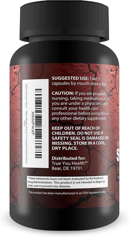 True You Health Alpha TRT Spartan MAX Blood Flow Prostate Support Exp:02/2028