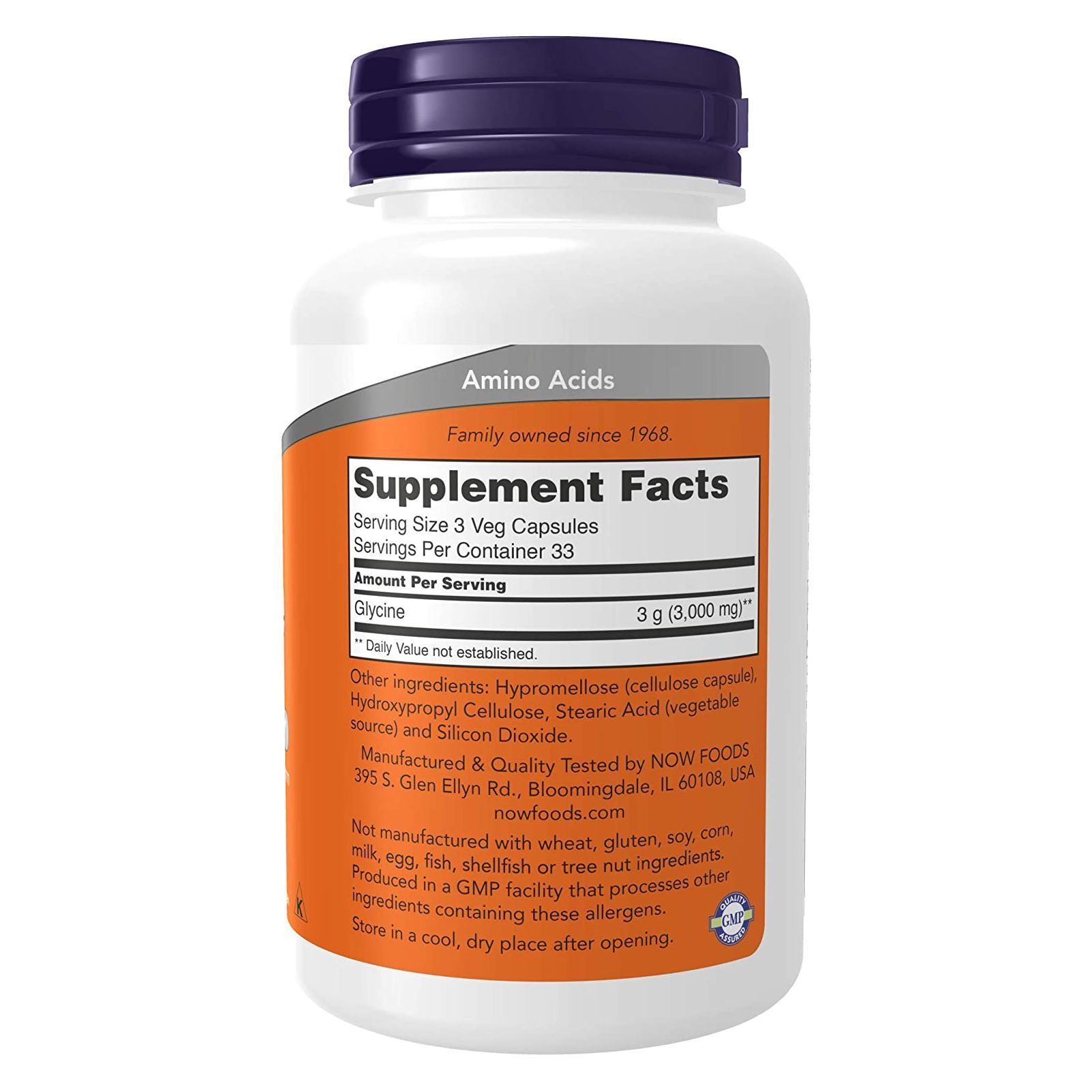 NOW FOODS Glycine 1000 mg – 100 Veg Capsules