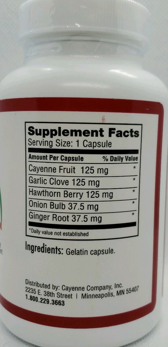Dick Quinn’s Heart Food Caps High Heat Unit Cayenne 200 Capsules