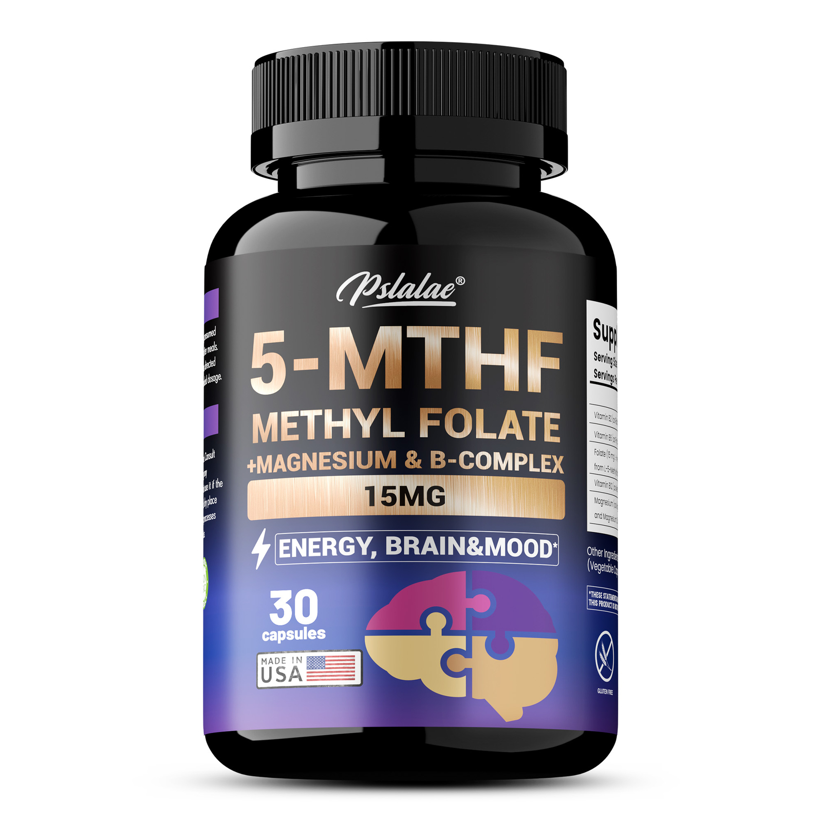 5-MTHF Methylfolate – Brain Health and Mood Support, Memory Enhancement, Focus