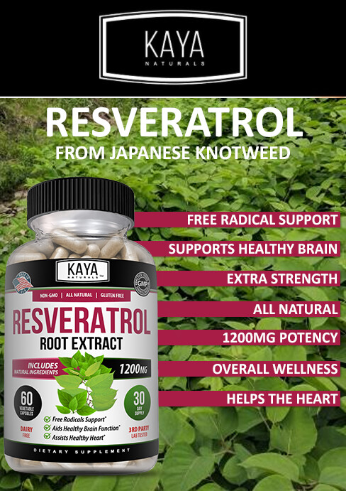 Resveratrol Capsules Anti-Aging Antioxidants, Brain Support, Radiant Skin