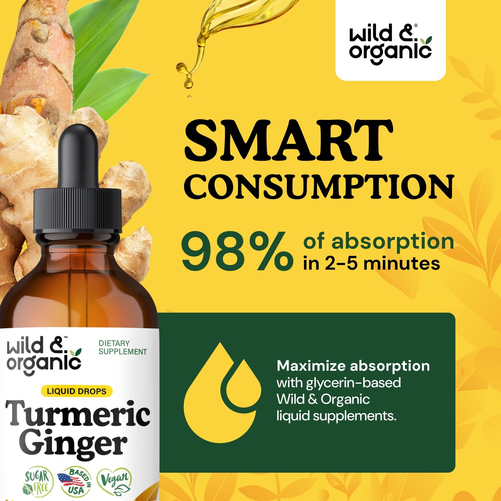 Wild & Organic Turmeric and Ginger Supplement – Movement & Immunity – 4 oz |