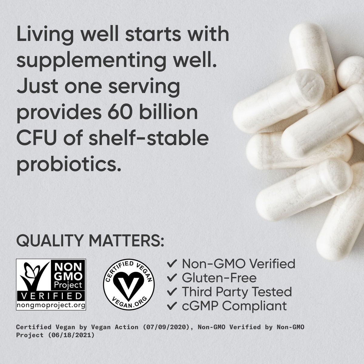 Daily Probiotics w/ Prebiotics 60 Billion CFU Vegan Gut & Digestive Health 30ct