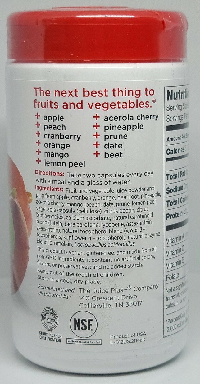Juice Plus Fruit Blend 120 Capsules 2 Month Supply New Sealed Exp. 03/2024