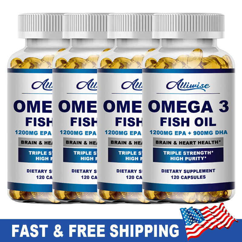 Omega 3 Fish Oil Capsules 3x Strength 3600mg EPA & DHA Highest Potency 120 Pills
