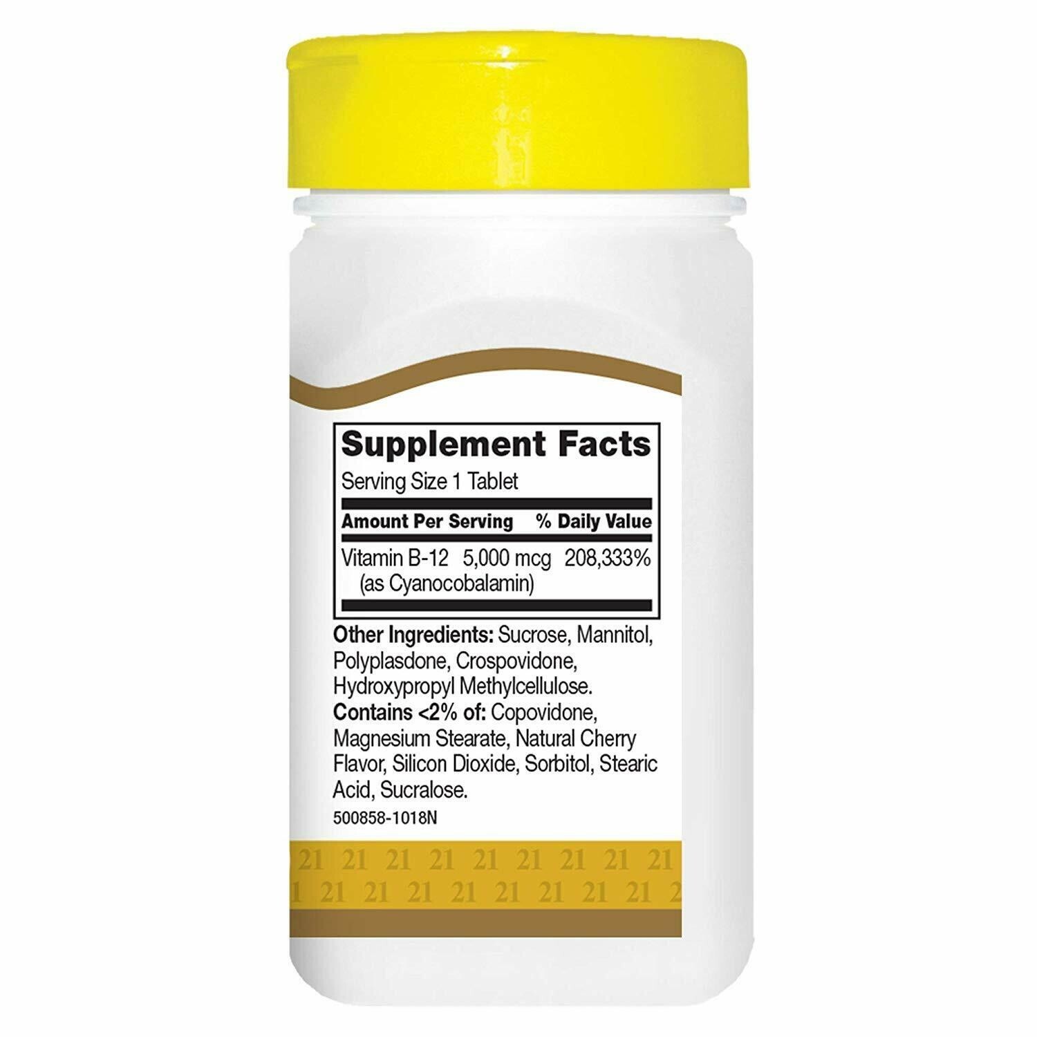 21st Century Vitamin B12 5000mcg High Potency Tablets 330ct -Exp. Date 02/2026