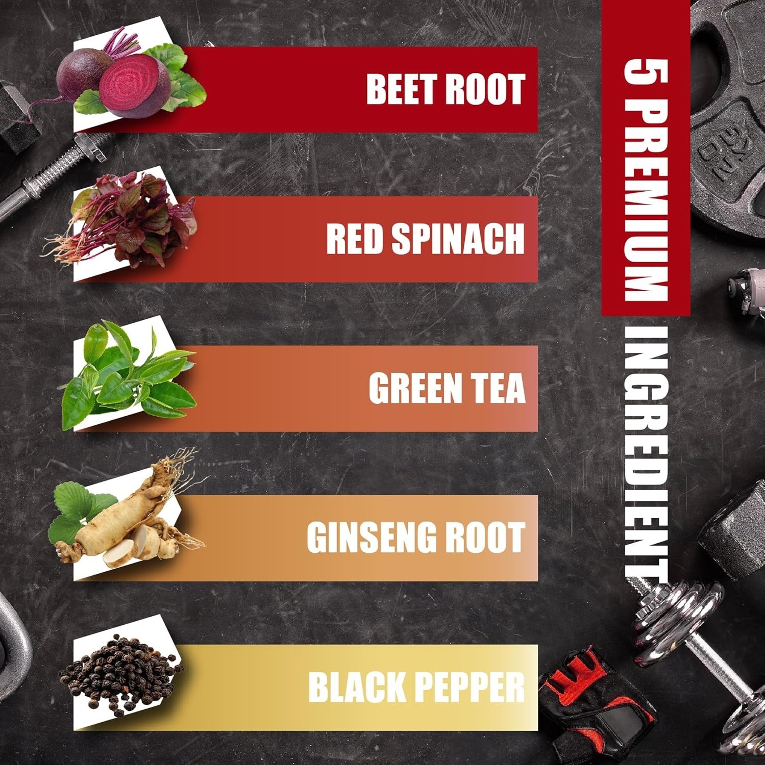 Beet Root Capsules – Green Tea, Red Spinach, Ginseng, Black Pepper – 90 Count –