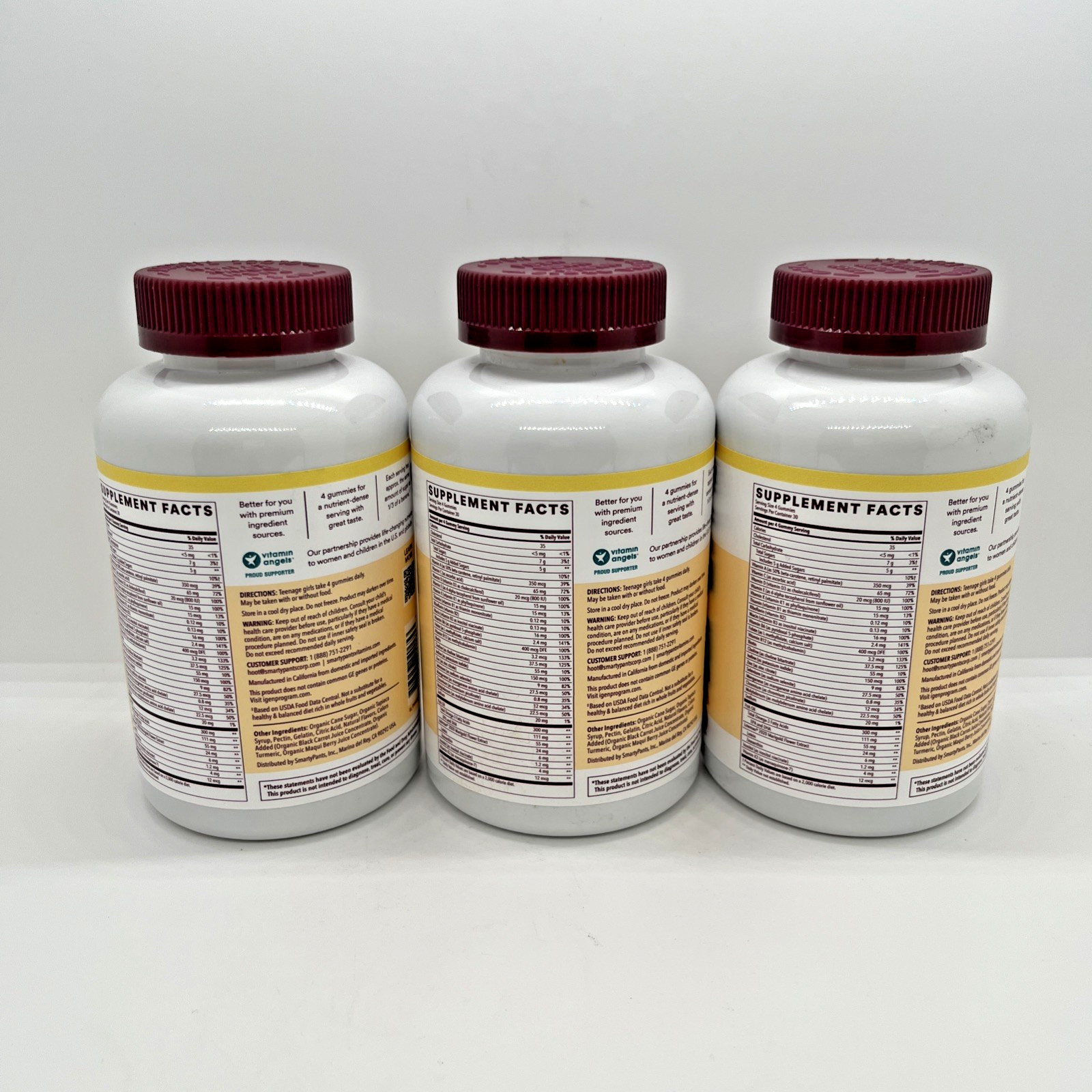 Lot of 3 SmartyPants Teen Girl Multivitamin Gummies 120 Ct Exp 06/2026