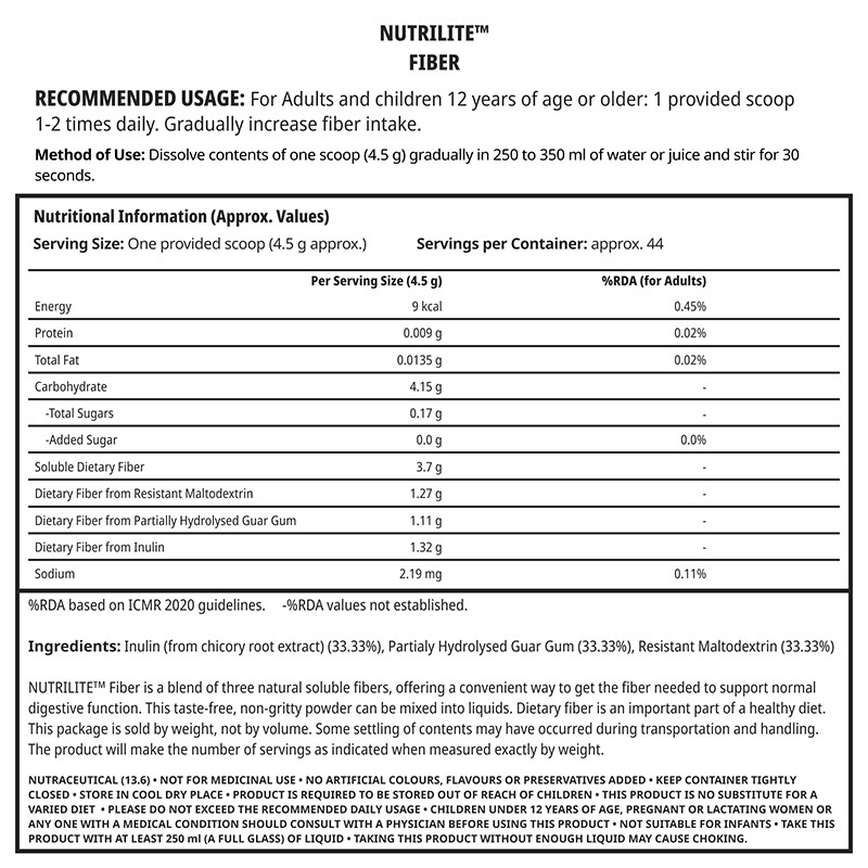 NUTRILITE® Fiber | Soluble Dietary Fiber Digestive Health Supplement Powder 200g