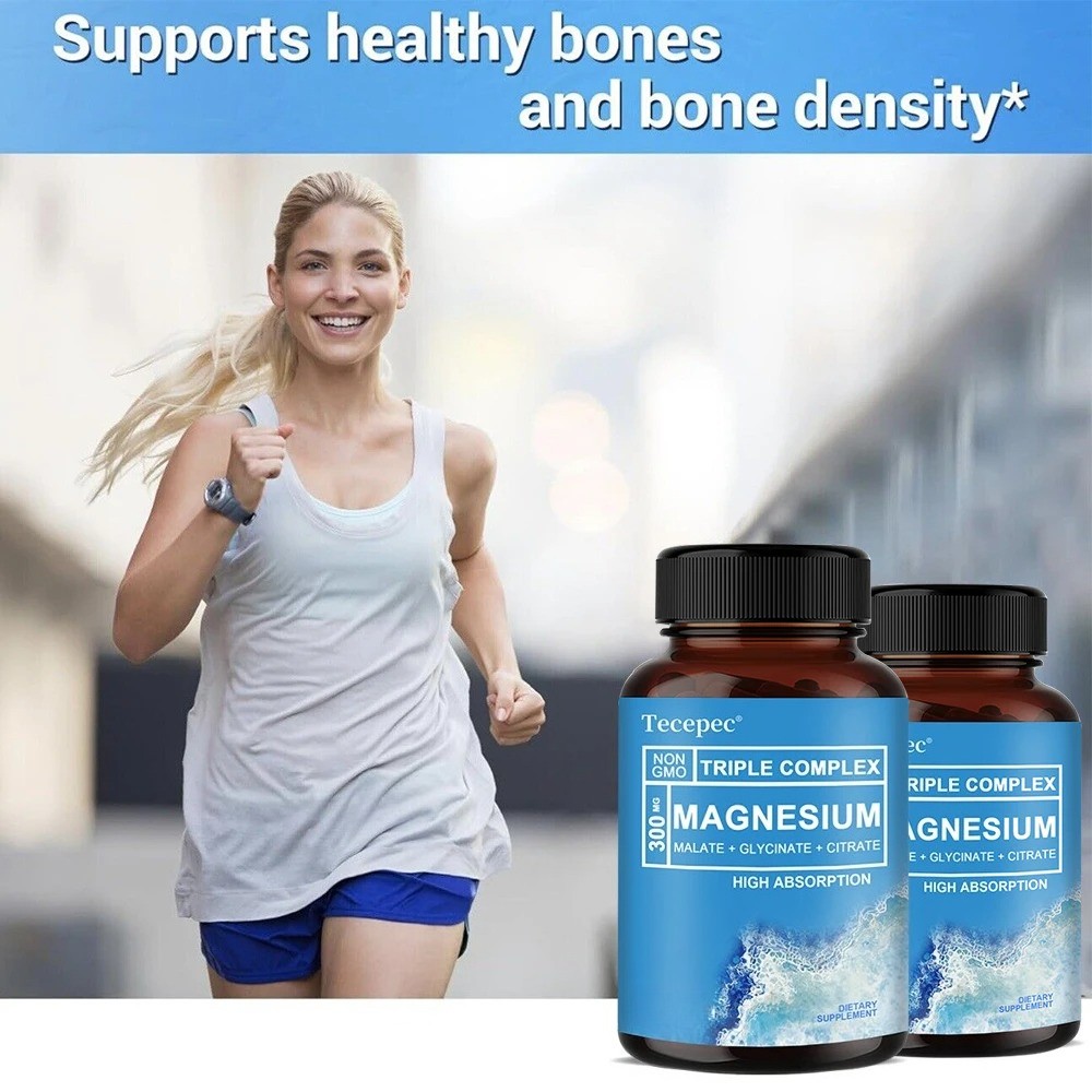 Triple Magnesium Complex 300mg | of Magnesium Glycinate, Malate, & Citrate