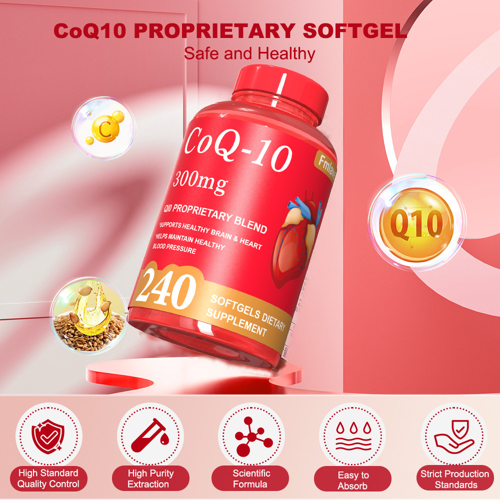 CoQ-10 300mg 240 Softgels Coq10 Co Q10 Coenzyme Heart Support NON GMO Free Ship