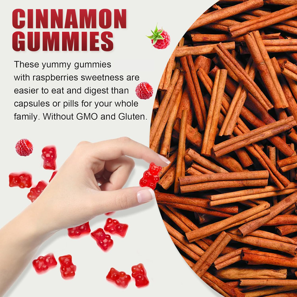 Organic Ceylon Cinnamon 2000mg Gummies – Berberine Blood Sugar Supplement 60 Pcs