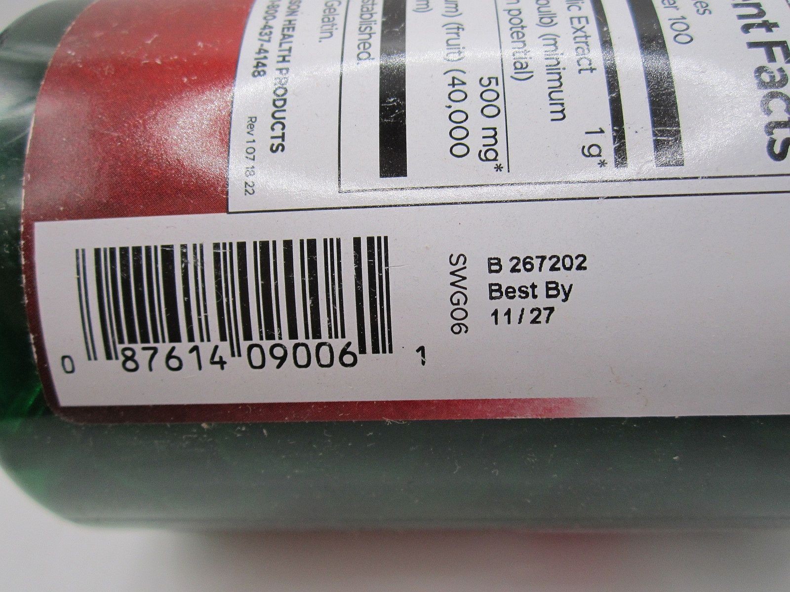Swanson Garlic with Cayenne 200 Capsules Expiration: 11/2027