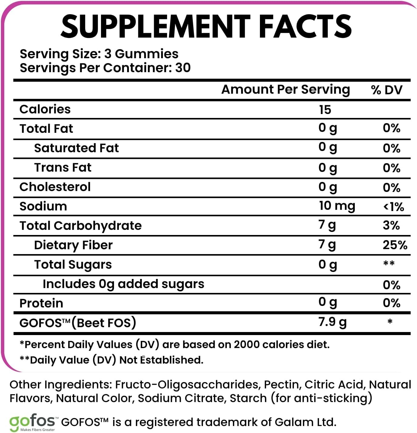 Slat Lake Supplement Extra Strength Fiber Gummies 7g Per Serving – 90 Count