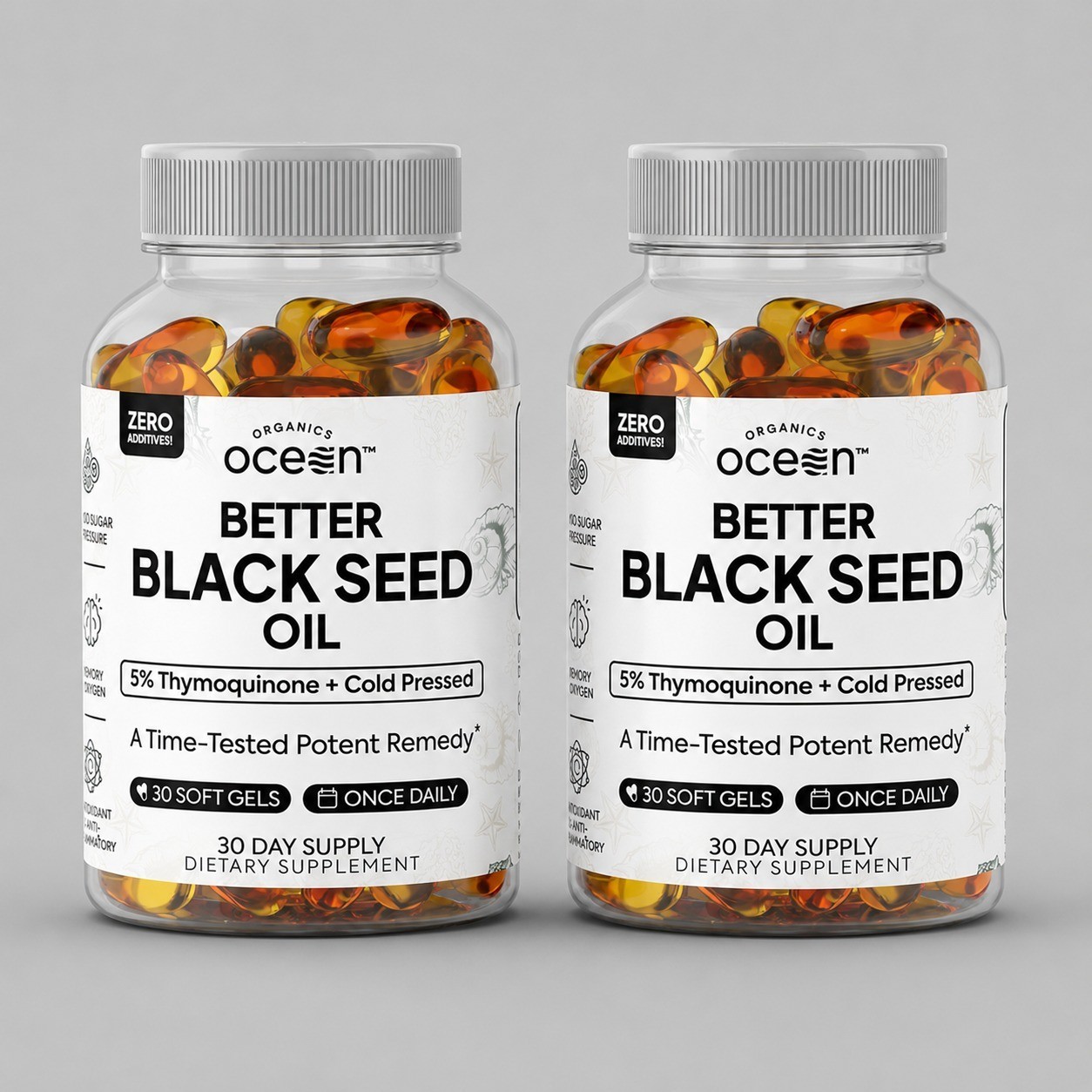 Organics Ocean Better Black Seed Oil Cold Pressed 60 Softgels ( 2 x 30 serving )